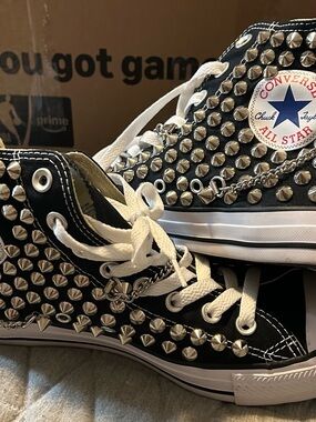 Converse Black Studded High-Top Sneakers with Studs